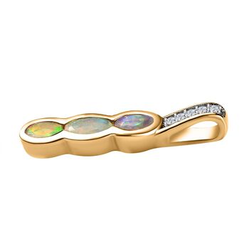 Nat&uuml;rlicher, &auml;thiopischer Welo Opal Anh&auml;nger, 925 Silber Gelbgold Vermeil, ca. 0.35 ct