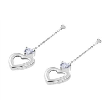 Wei&szlig;er Zirkonia Ohrringe 925 Silber rhodiniert