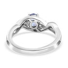 Tansanit und weißer Zirkon-Ring, 925 Silber platiniert  ca. 0,67 ct image number 5