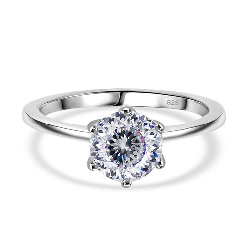 D’joy Moissanit Ring 925 Silber rhodiniert (Größe 17.00) ca. 1,26 ct image number 0