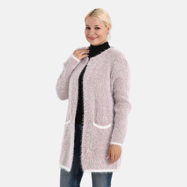 Kuschelweicher, langer Übergangs-Cardigan mit 2 Taschen, gestrickt, Beige image number 3