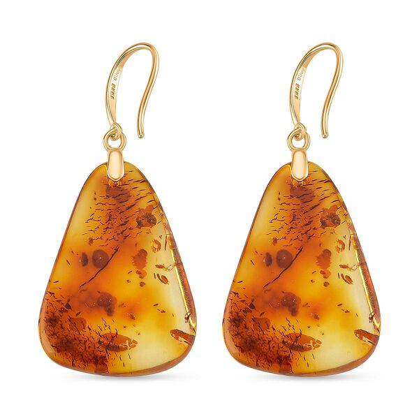 D'Joy Natürlicher Baltischer Bernstein Ohrringe 925 Silber vergoldet image number 4