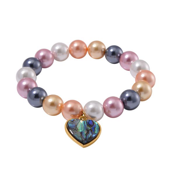 Mehrfarbiges Muschelkernperlen und Abalone Muschel Armband, 17-19 cm - 198 ct. image number 3