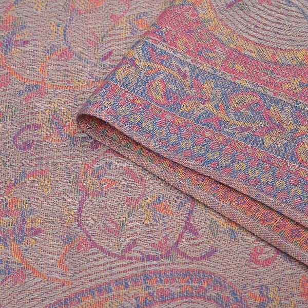 Jacquard Paisley-Schal mit Fransen, 170cm x 75cm, Lilac image number 7