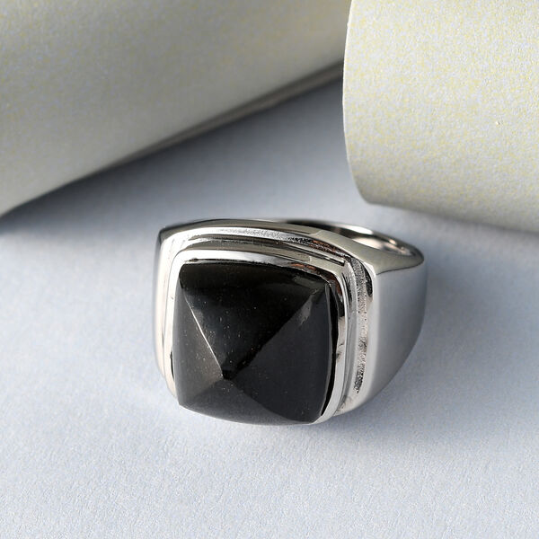 Kalifornien schwarze Jade Ring Edelstahl  ca. 14,78 ct image number 2