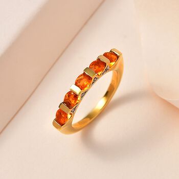 AA Salamanca Feueropal und Zirkon Ring - 0,68 ct.