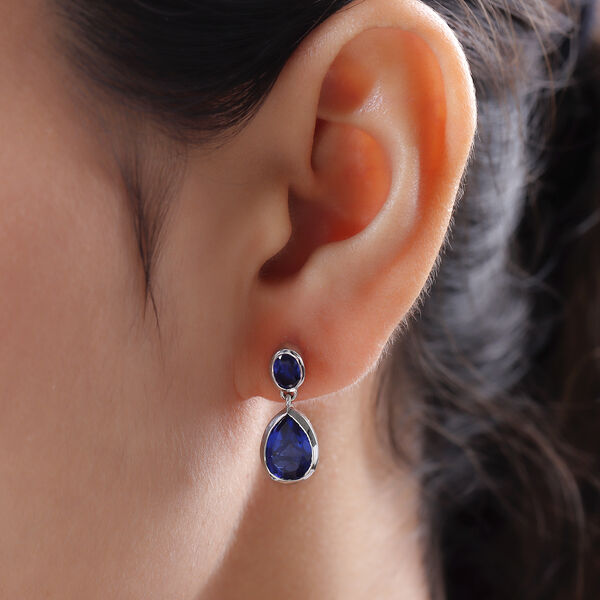 Ceylonfarbene Quarz-Ohrringe, 925 Silber platiniert - 5,27 ct.&nbsp; image number 3