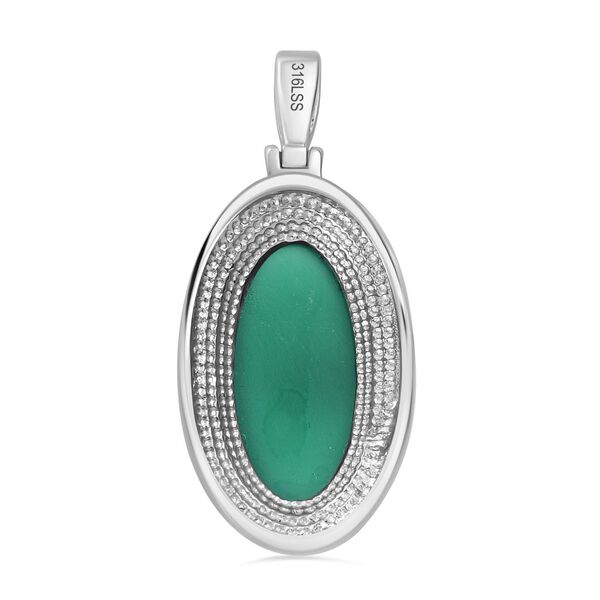 Verde Onyx Anh&auml;nger  Edelstahl ca. 11.77 ct image number 5
