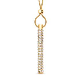 Kristall-Halskette in Goldton, 70 cm - 5 ct.
