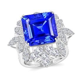 Chairman's Vault Collection - zertifiziert und geprüft RHAPSODY AAAA Tansanit und VS-EF Diamant Ring in 950 Platin - 20,85 ct.