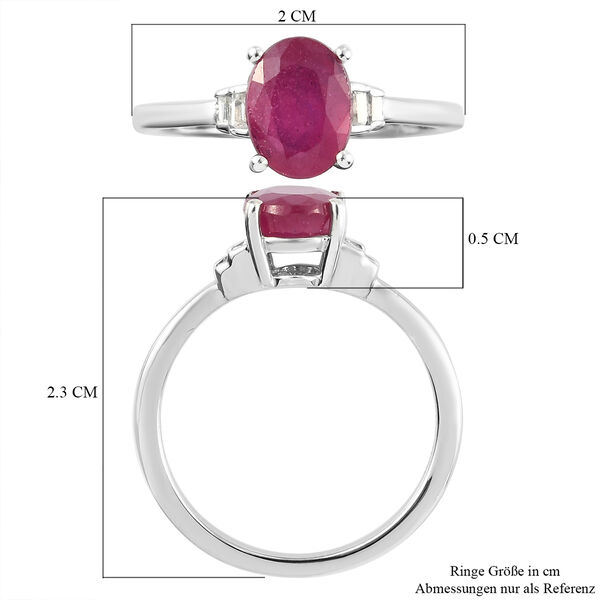 Afrikanischer Rubin und Zirkon-Ring- 1,87 ct. image number 7