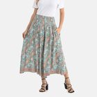 Gesmokte Taillen-Culottes mit Paisleymuster, locker, bequem, elastischer Bund, 100 % Viskose, Einheitsgröße, Hellblau