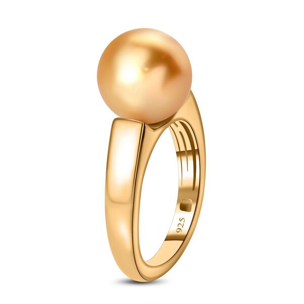 AA Goldene S&uuml;dsee Perle Ringe 925 Silber Gelbgold Vermeil (Gr&ouml;&szlig;e 21.00) image number 5