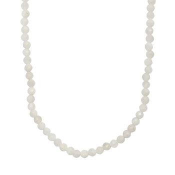D'Joy wei&szlig;e Mondstein 45+5cm Halskette - 30 ct.