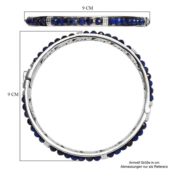 Lapislazuli-Armreif, 19 cm, Messing platiniert ca. 22,22 ct image number 6