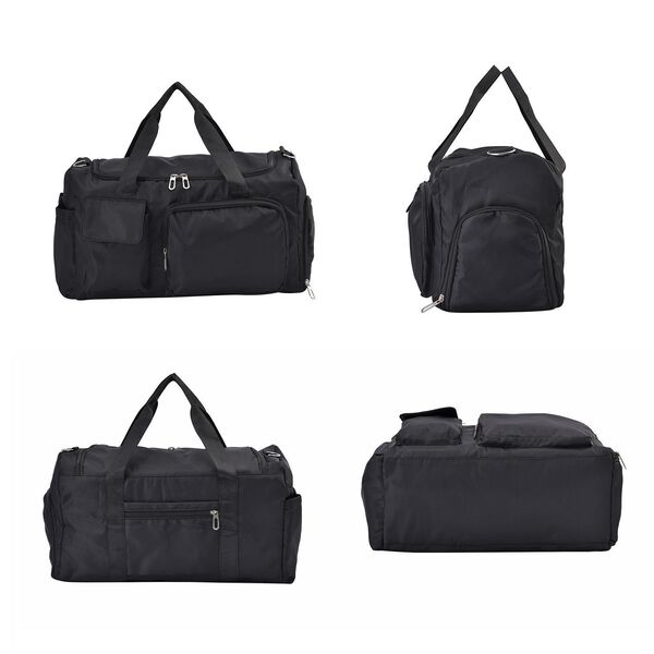 Reisetasche mit vielen F&auml;chern aus wasserfestem Nylon, schwarz image number 4