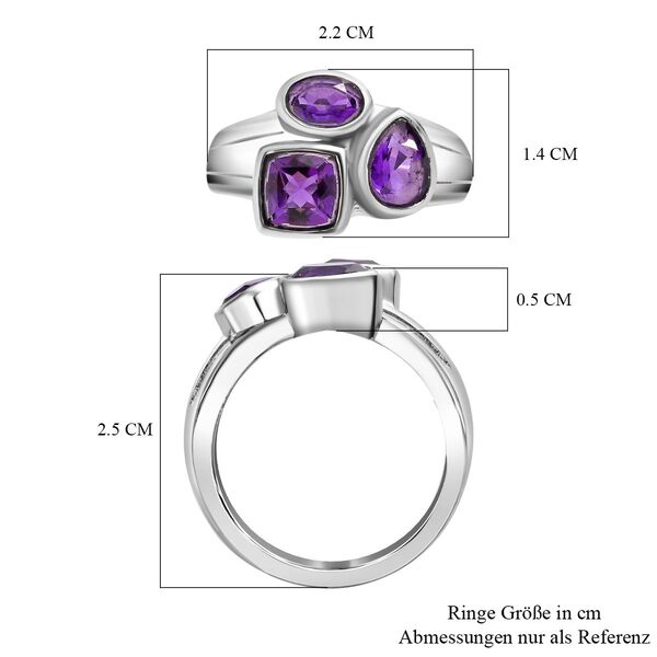 Afrikanischer Amethyst Ring 316L Edelstahl (Gr&ouml;&szlig;e 17.00) ca. 2.06 ct image number 7