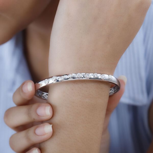 Moissanit Armreif, 19 cm - 1,02 ct. image number 8