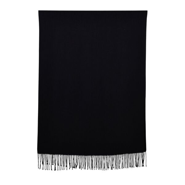 Eleganter Schal mit Fransen, 65x180 cm, Tiefschwarz image number 2