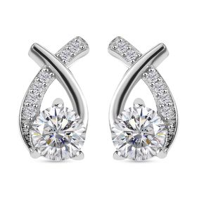 Moissanit Ohrringe, ca. 0.97 ct.