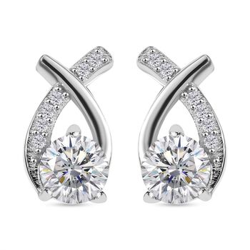 Moissanit Ohrringe 925 Silber rhodiniert ca. 0.97 ct