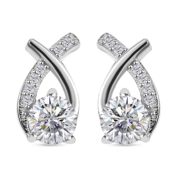Moissanit Ohrringe, ca. 0.97 ct.