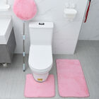 3er-Set Bad-Kollektion, extra weicher Duschvorleger 50x80 cm, WC-Vorleger 40x50 cm, WC-Deckel, Rosa