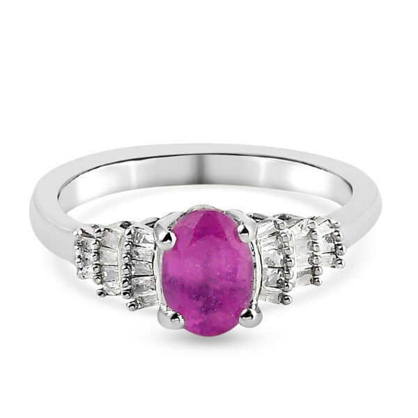 Fissure gef&uuml;llt rosa Saphir und Diamant Ring 925 Silber platiniert  ca. 1,33 ct