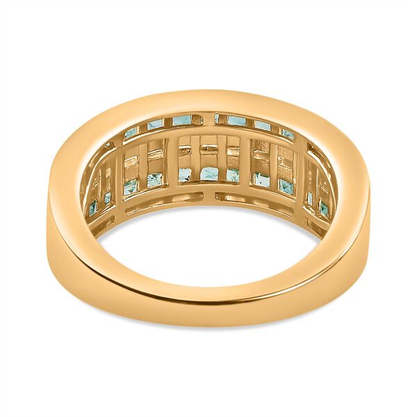 AAA Smaragd, Wei&szlig;er Zirkon Ring, 925 Silber Gelbgold Vermeil, (Gr&ouml;&szlig;e 21.00) ca. 1.41 ct image number 6