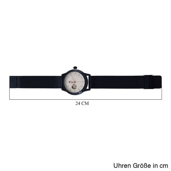 WILLIAM HUNT Armbanduhr, 21,59cm, SEIKO Automatik, Saphirglas, 5 ATM, IP-blau image number 8