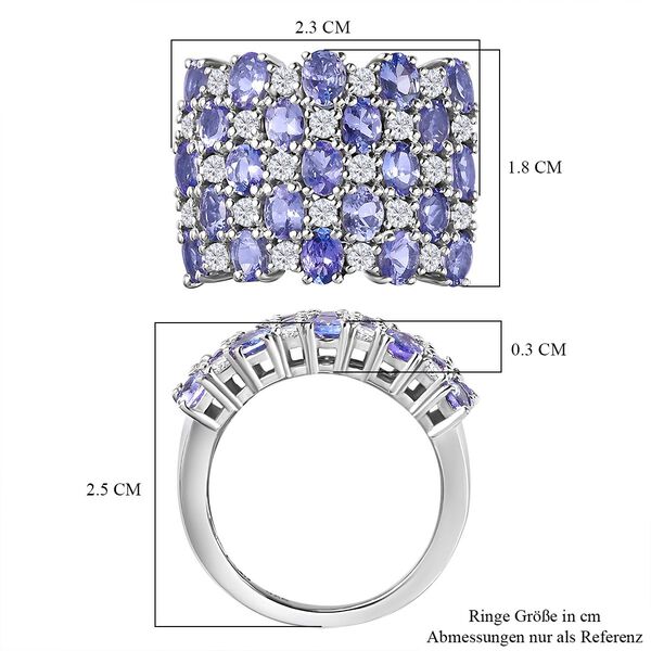 Tansanit und Zirkon Ring - 5,75 ct. image number 5
