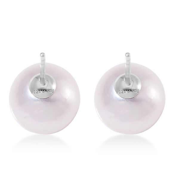 9-10mm Weiße Edison Perle Ohrringe image number 3