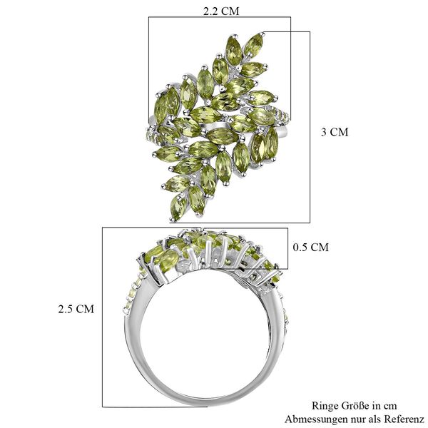 Nat&uuml;rlicher Peridot-Ring, 925 Silber platiniert  ca. 4,60 ct image number 6