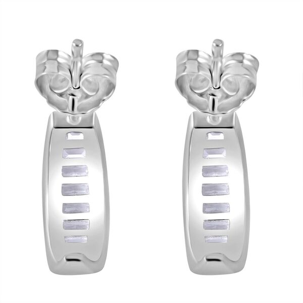 Weißer Zirkonia Ohrringe 925 Silber rhodiniert image number 4