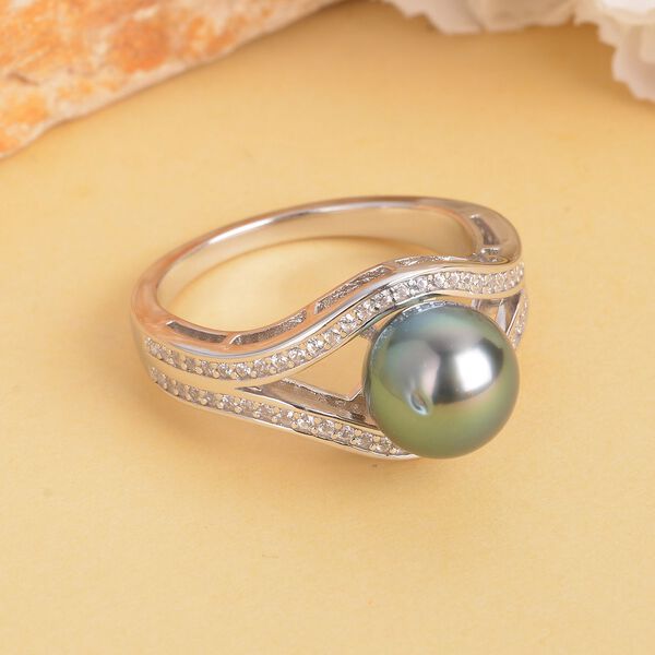 Tahiti Perle und Zirkon-Ring image number 2