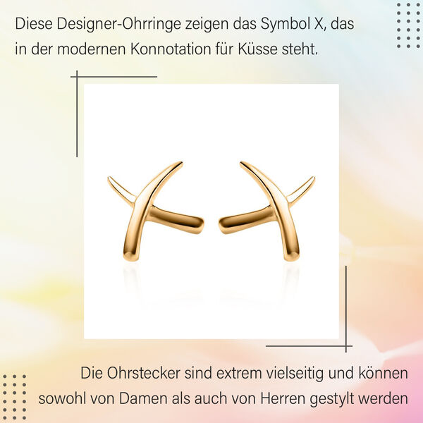 Molto Kiss Stacking Ohrstecker in Silber mit Gelbgold Vermeil image number 7