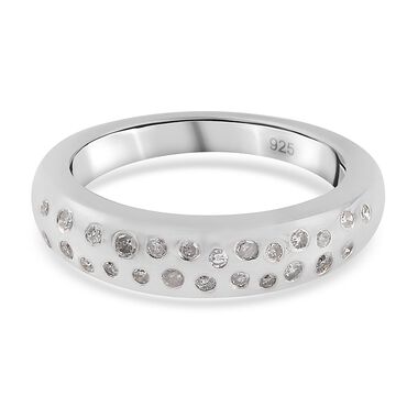 Diamant Band Ring 925 Silber Platin-Überzug
