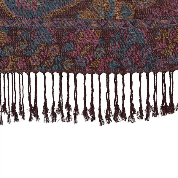 Schal mit klassischem Paisley-Muster und Fransen, 70x180cm, Kaffeebraun image number 3