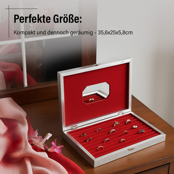 Minakari-Ringbox, Schmetterlingsdesign, für 150 Ringe, 35,6x25x5,8 cm image number 4