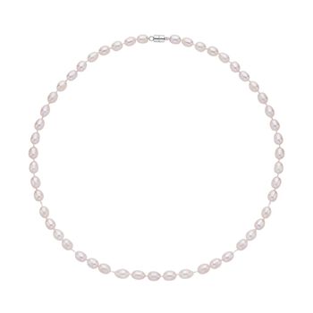 Wei&szlig;e S&uuml;&szlig;wasserzuchtperlen-Halskette, (7-8mm), ca. 45 cm, Edelstahl 125.00 ct