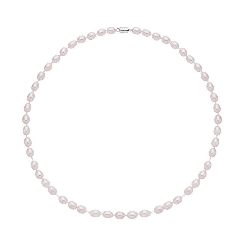 Weiße Süßwasser Perlen Halskette, 45 cm - 125 ct. image number 0