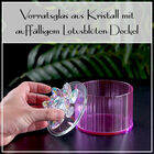 Deko Vorratsglas aus Kristallglas mit Lotusblüte Deckel, pink image number 4