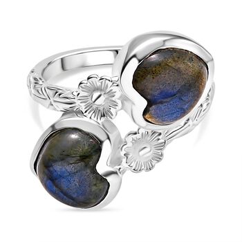 D'Joy AA Labradorit Ring 925 Silber (Gr&ouml;&szlig;e 19.00) ca. 5,66 ct