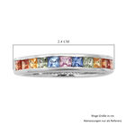 Regenbogen Saphir Half Eternity Band Ring 925 Silber Platin-Überzug image number 4