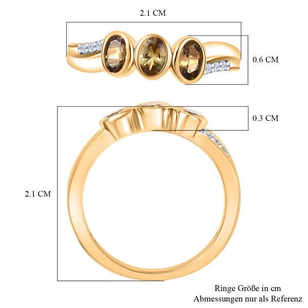 AA natürlicher goldener Tansanit und Zirkon Ring - 0,78 ct. image number 7