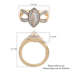 Natürlicher Äthiopischer Opal und Zirkon Ring 925 Silber vergoldet  ca. 0,94 ct image number 6