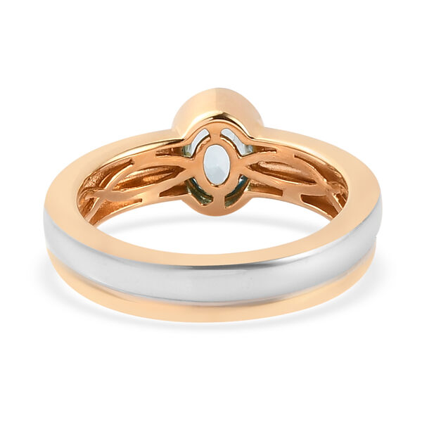 Kambodschanischer blauer Zirkon Ring 925 Silber Bicolor  ca. 1,17 ct image number 6