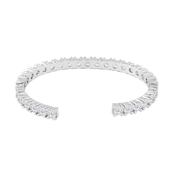 Wei&szlig;er Zirkonia Armreif ca. 16.5-19.0 cm, ca. 10.00 ct image number 2