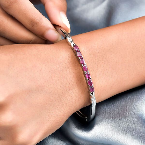 Afrikanischer Rubin (Fissure gefüllt) Armreif, ca. 19 cm, Edelstahl ca. 2.41 ct image number 3