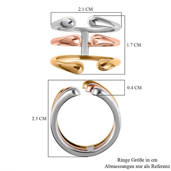 Lucy Q Drip Kollektion - Dreifarbige Stacking-Ring image number 6